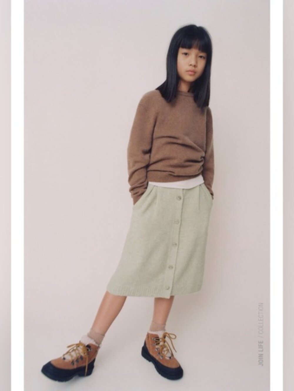 New Zara Girls Knit Soft Green Sweater Knit Skirt Size 11-12